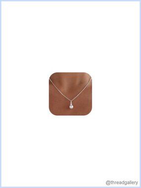 14k Gold Plated Pearl Pendant Necklace Dainty Wedding Jewelry Gift
